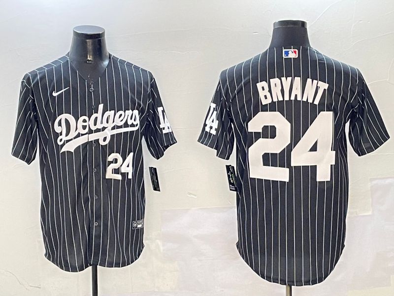 Men Los Angeles Dodgers #24 Bryant Black Stripe Jointly Name 2025 Nike MLB Jersey style 11